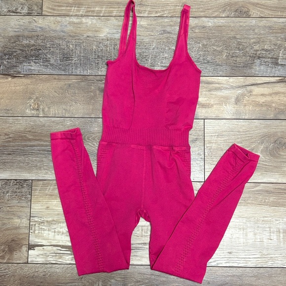 FP Movement Free People Good Karma Onesie Dark Pink XS/S NWOT - Picture 3 of 6